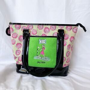 Vintage Y2K MaggiB Ooolala Girls Golf Babe Green Tote Bag Purse Preppy Bag